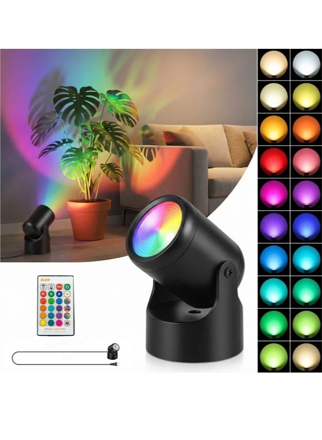 كشاف سحري RGB مع جهاز تحكم عن بعد، 16 خيارًا للألوان، أوضاع ديناميكية وسطوع قابل للتعديل لتزيين المنزل/المناسبات - Image 1